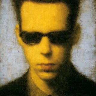 A yellow-toned face with a heavy black bar of sunglasses blotting out the eyes.
