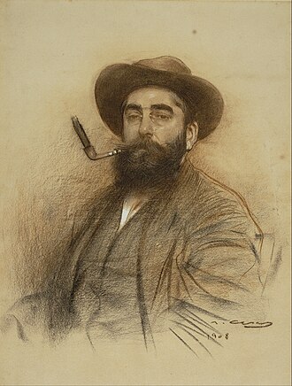 a soft wide-brimmed felt hat, crown creased, brim curling